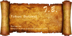Tokos Botond névjegykártya